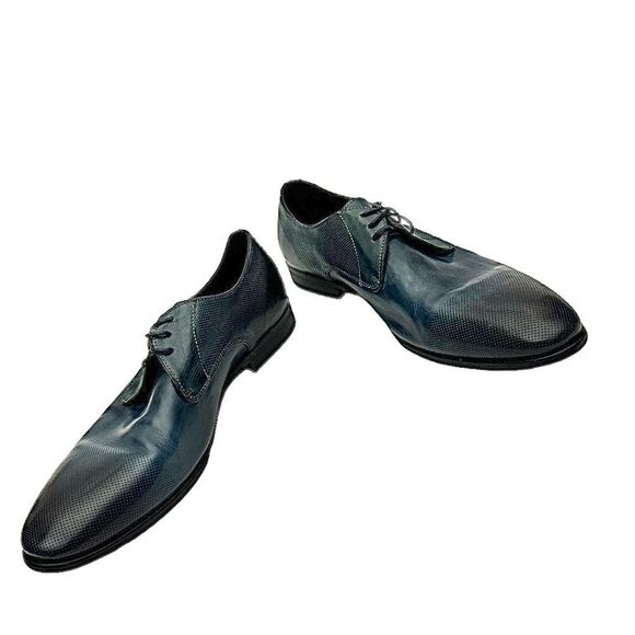 Carlo Pazolini Men's Blue Leather Oxford Dress Shoes -Size EU 42 US 9 Pre-Owned - Picture 5 of 9